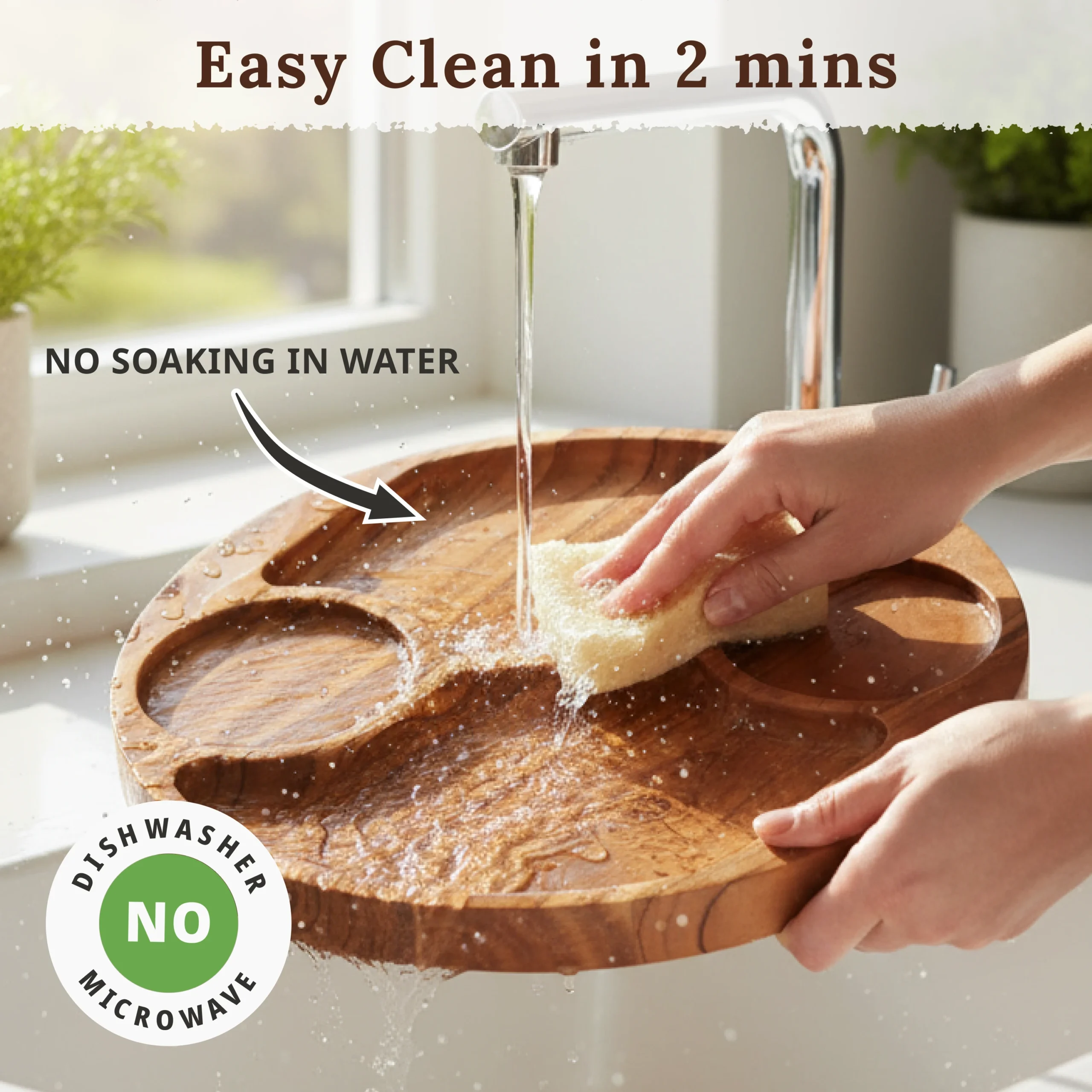 Wooden platter maintenance acacia wood hand washing care instructions no dishwashe