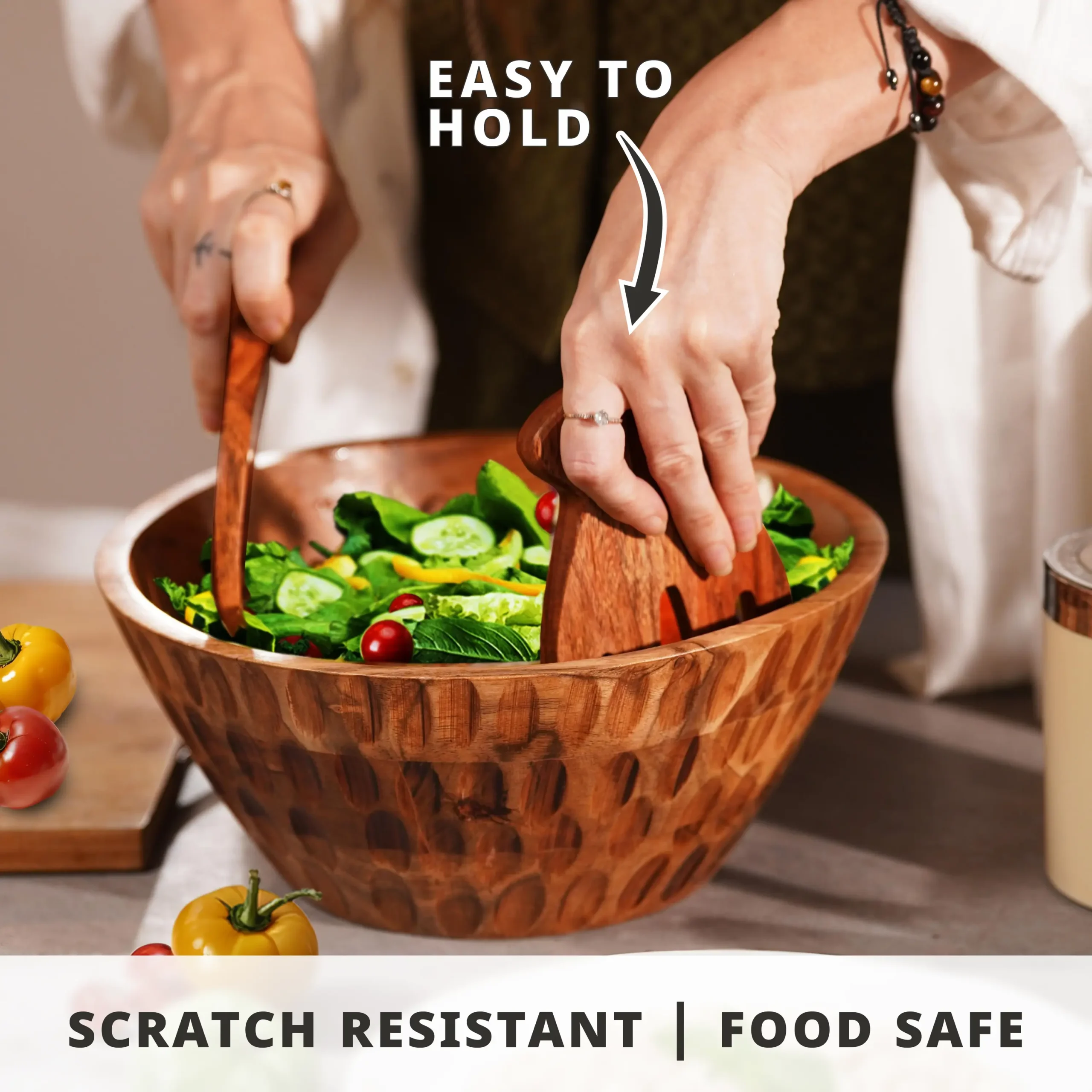 Wooden Salad Bowl Set - Image 2