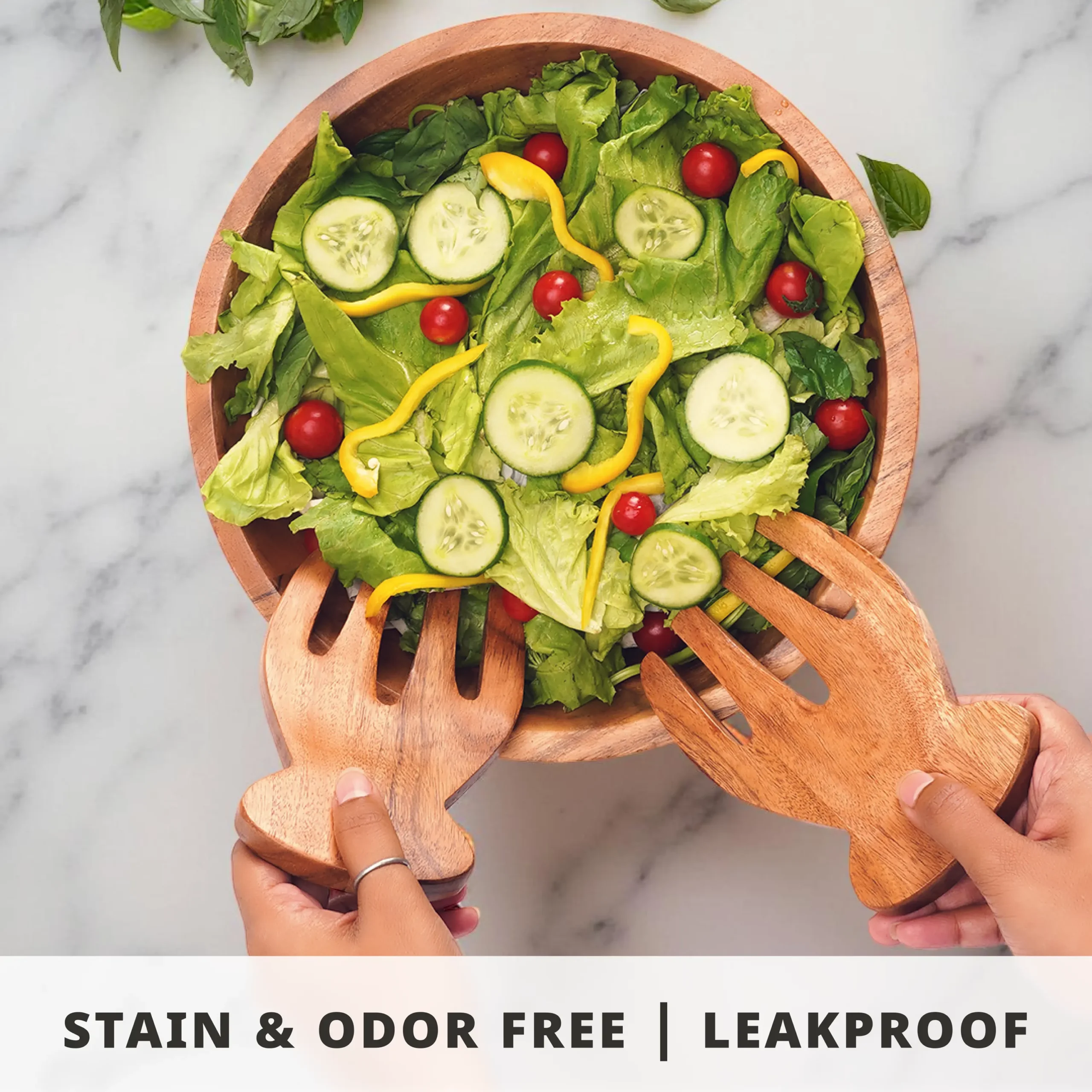 Wooden Salad Bowl Set - Image 4