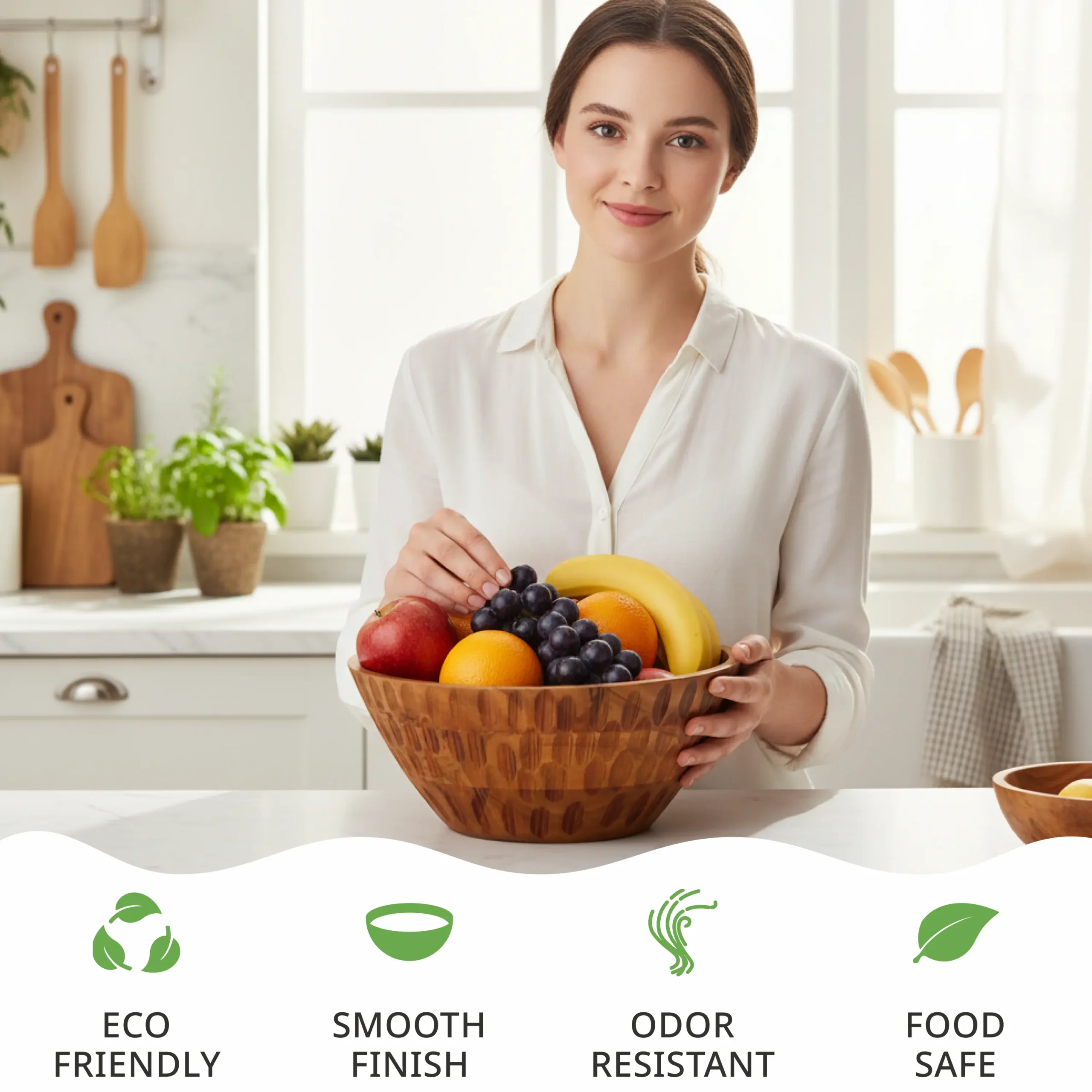 Wooden Fruit Bowl - Image 4