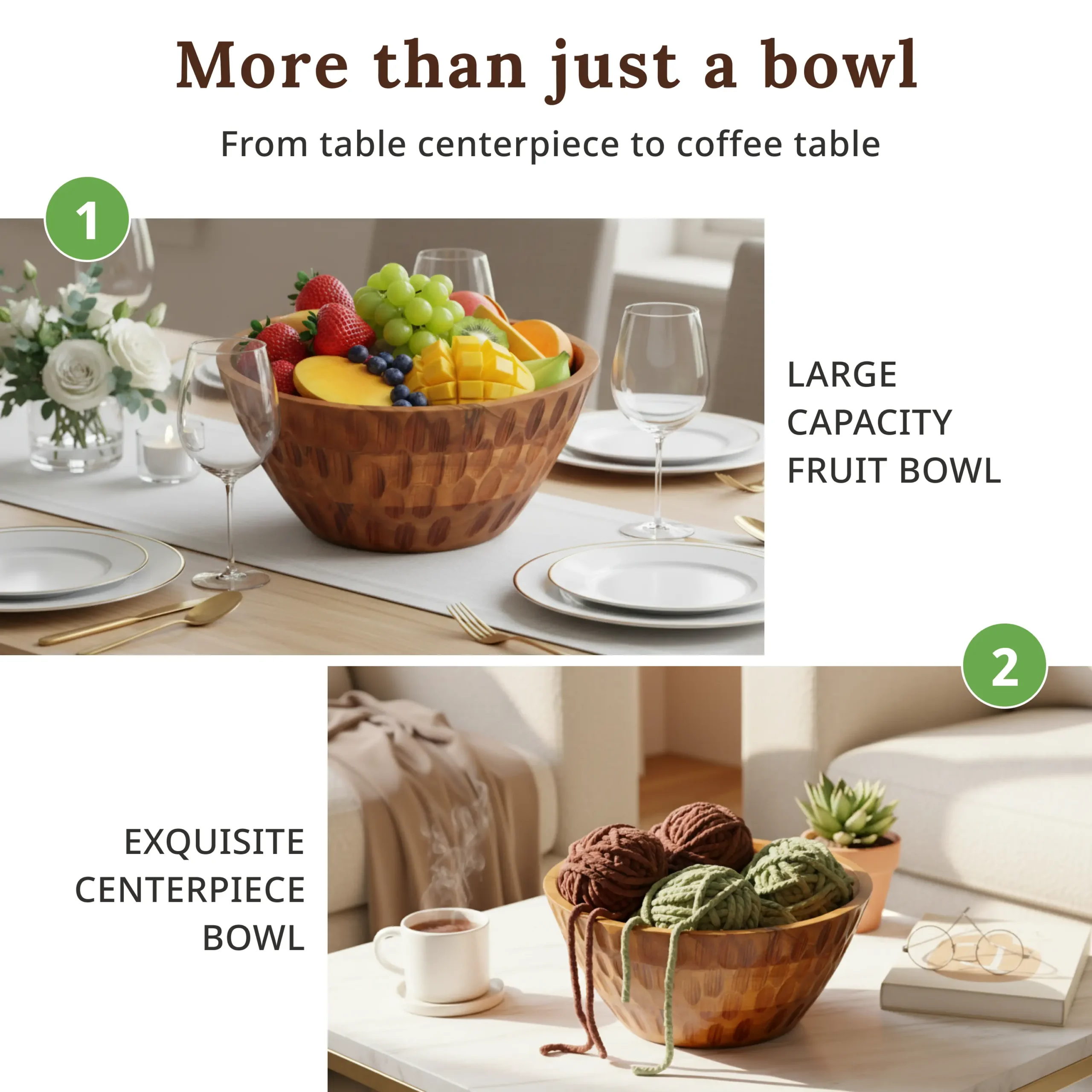 Wooden Fruit Bowl - Image 5